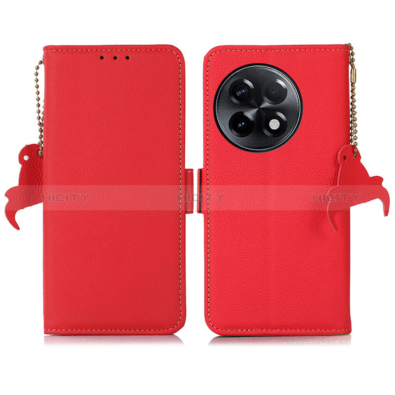Funda de Cuero Cartera con Soporte Carcasa B01H para OnePlus Ace 2 5G Rojo