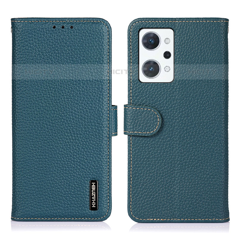 Funda de Cuero Cartera con Soporte Carcasa B01H para Oppo Reno7 A Verde