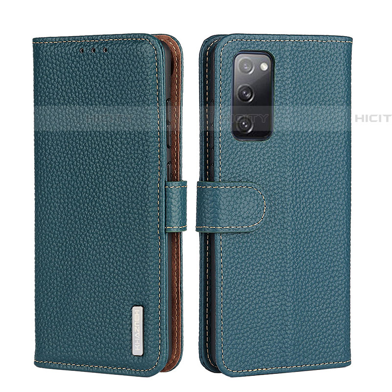 Funda de Cuero Cartera con Soporte Carcasa B01H para Samsung Galaxy A03s Verde