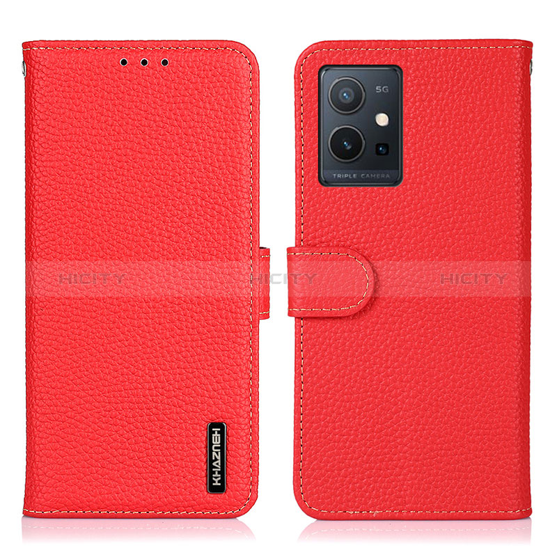 Funda de Cuero Cartera con Soporte Carcasa B01H para Vivo Y75 5G Rojo