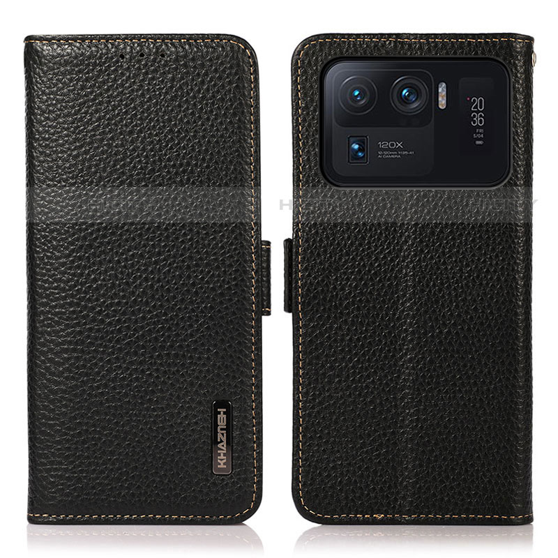 Funda de Cuero Cartera con Soporte Carcasa B01H para Xiaomi Mi 11 Ultra 5G Negro