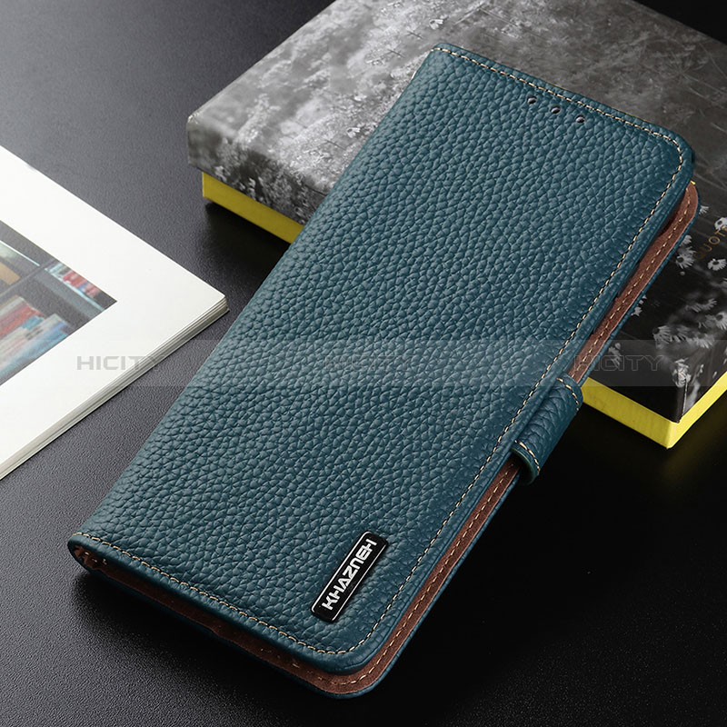 Funda de Cuero Cartera con Soporte Carcasa B01H para Xiaomi Redmi 9AT Verde