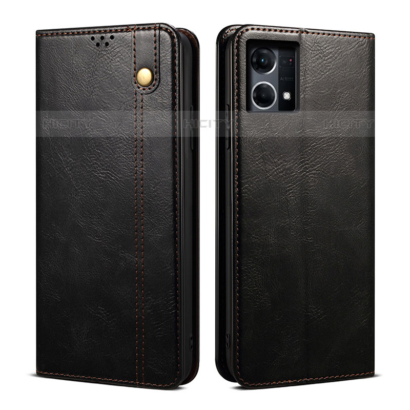 Funda de Cuero Cartera con Soporte Carcasa B01S para Oppo F21 Pro 4G Negro