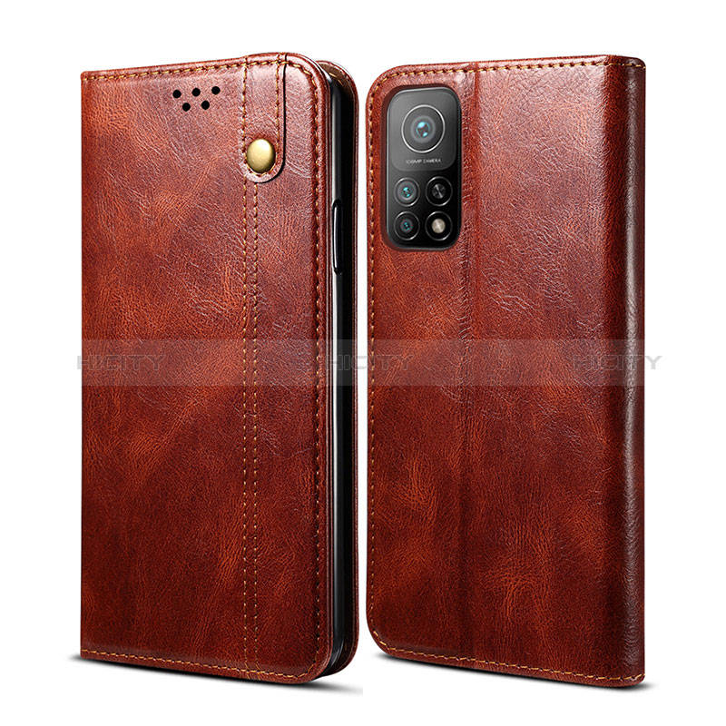 Funda de Cuero Cartera con Soporte Carcasa B01S para Xiaomi Mi 10T 5G Marron