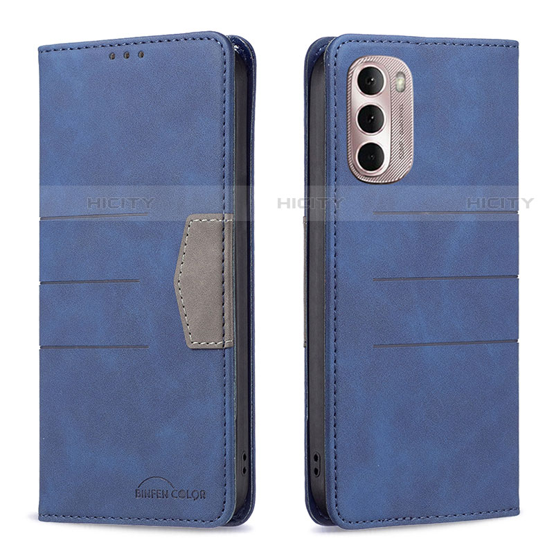 Funda de Cuero Cartera con Soporte Carcasa B02F para Motorola Moto G Stylus (2022) 4G Azul