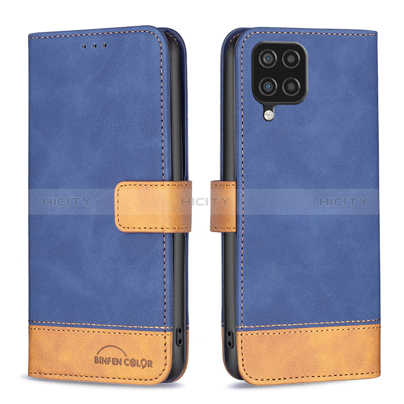 Funda de Cuero Cartera con Soporte Carcasa B02F para Samsung Galaxy F12 Azul