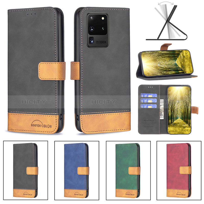 Funda de Cuero Cartera con Soporte Carcasa B02F para Samsung Galaxy S20 Ultra