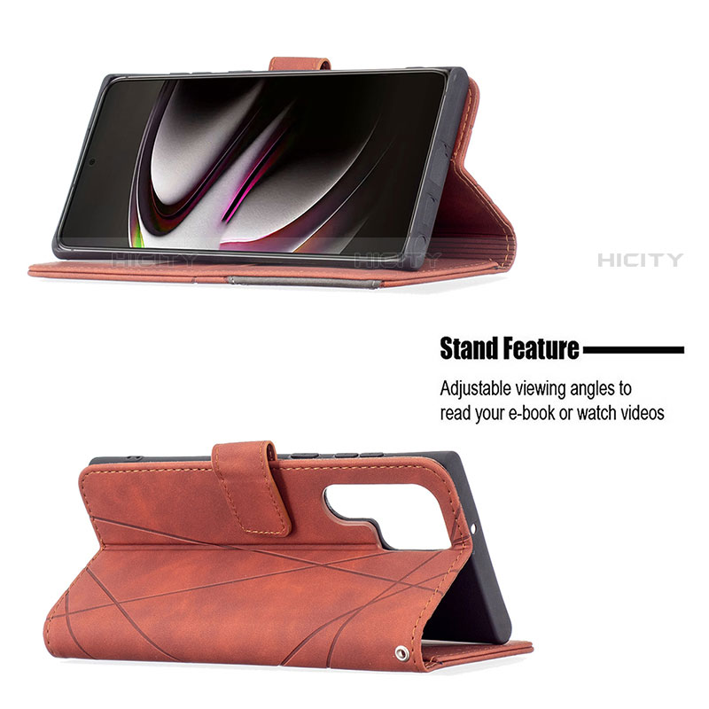 Funda de Cuero Cartera con Soporte Carcasa B02F para Samsung Galaxy S23 Ultra 5G