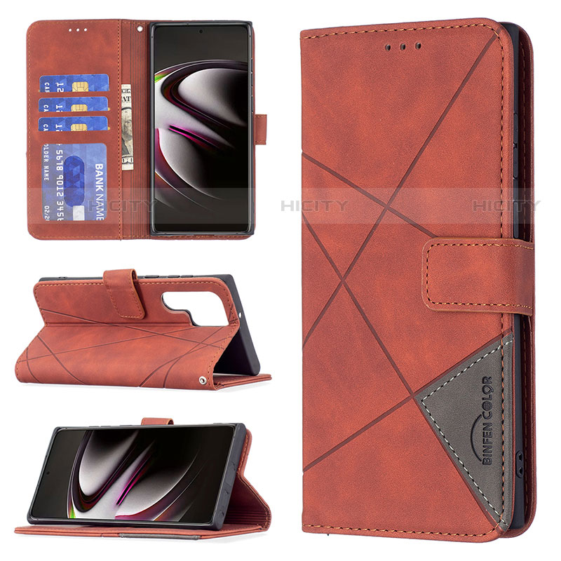 Funda de Cuero Cartera con Soporte Carcasa B02F para Samsung Galaxy S23 Ultra 5G