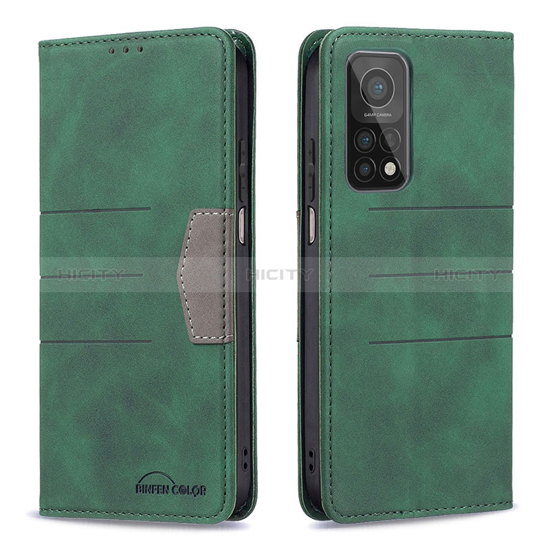 Funda de Cuero Cartera con Soporte Carcasa B02F para Xiaomi Mi 10T 5G Verde