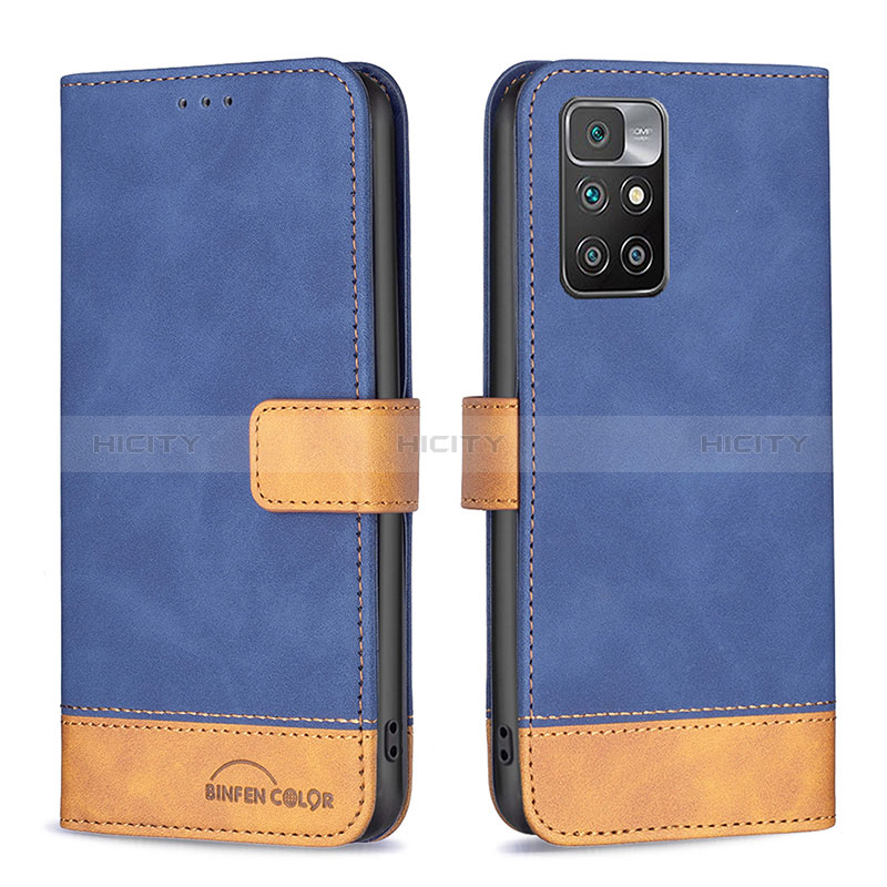 Funda de Cuero Cartera con Soporte Carcasa B02F para Xiaomi Redmi Note 11 4G (2021) Azul