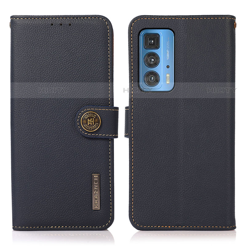 Funda de Cuero Cartera con Soporte Carcasa B02H para Motorola Moto Edge 20 Pro 5G Azul