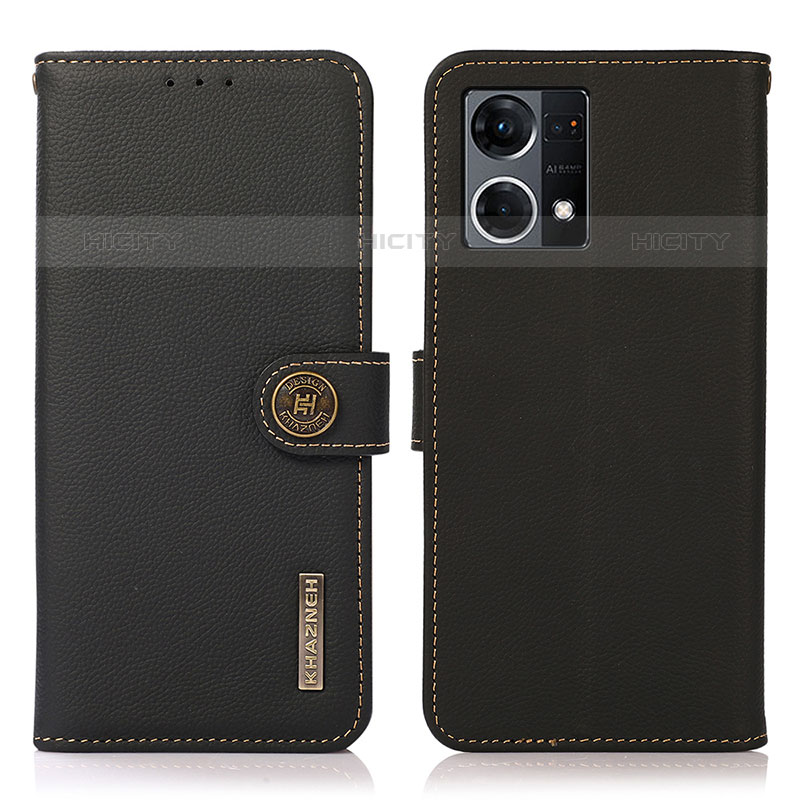 Funda de Cuero Cartera con Soporte Carcasa B02H para Oppo F21s Pro 4G Negro