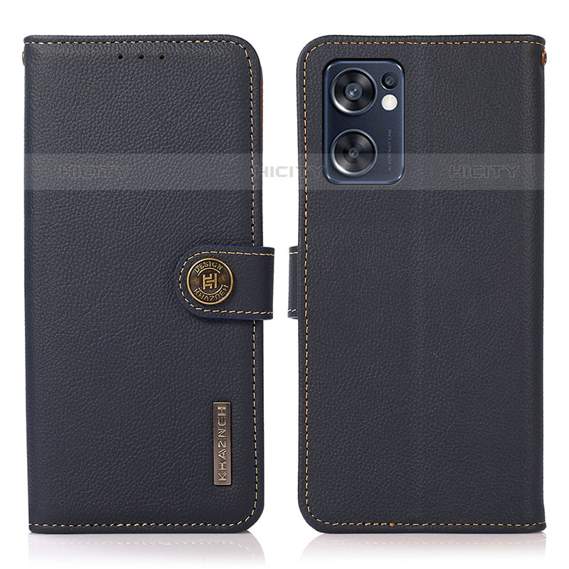 Funda de Cuero Cartera con Soporte Carcasa B02H para Oppo Reno7 SE 5G Azul