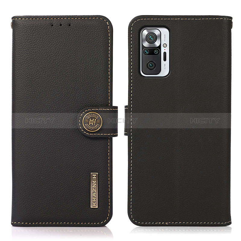 Funda de Cuero Cartera con Soporte Carcasa B02H para Xiaomi Redmi Note 10 Pro Max Negro