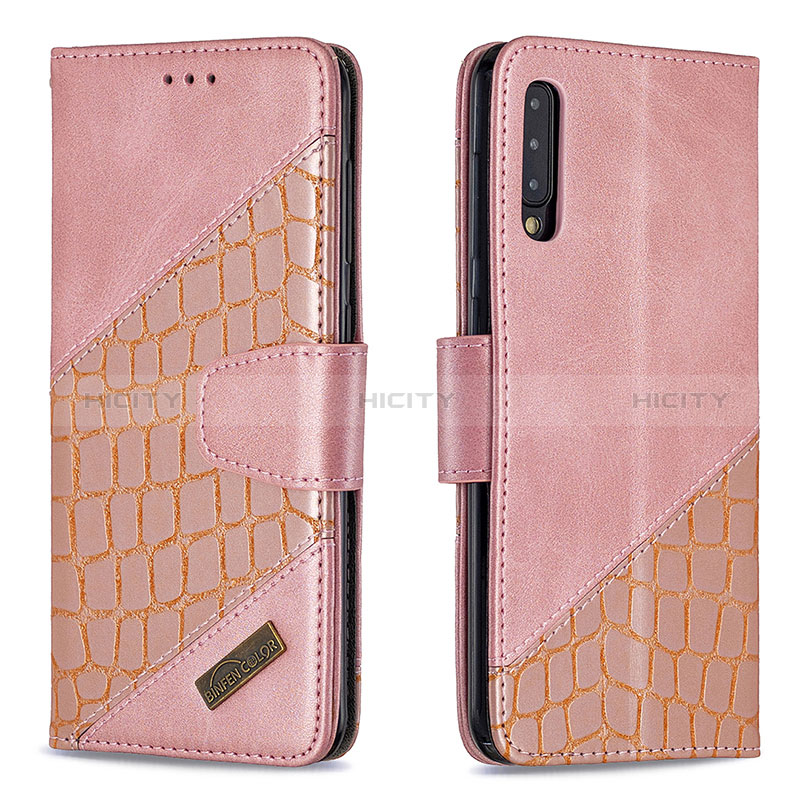 Funda de Cuero Cartera con Soporte Carcasa B03F para Samsung Galaxy A50S Oro Rosa