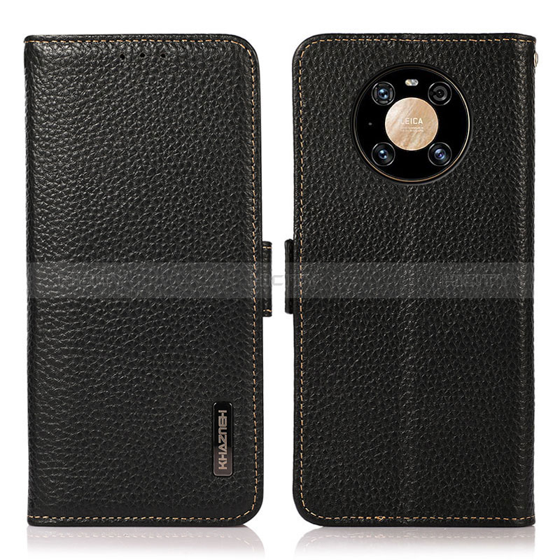 Funda de Cuero Cartera con Soporte Carcasa B03H para Huawei Mate 40 Pro Negro