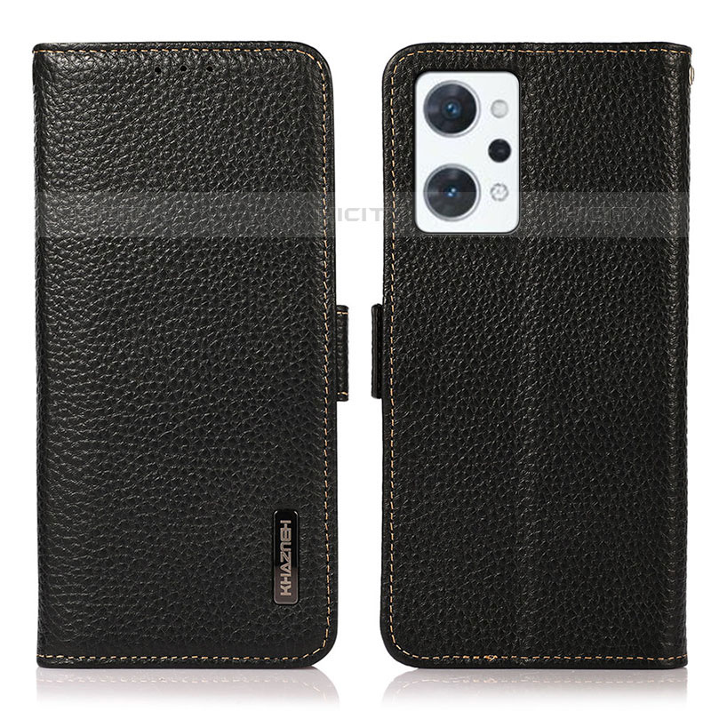 Funda de Cuero Cartera con Soporte Carcasa B03H para Oppo Reno7 A Negro