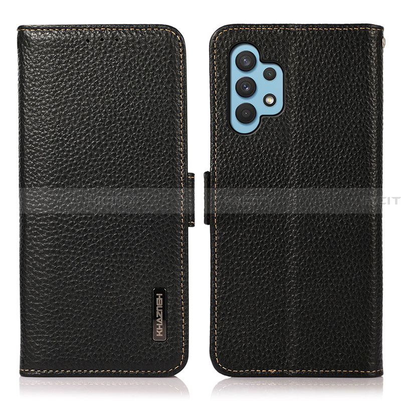 Funda de Cuero Cartera con Soporte Carcasa B03H para Samsung Galaxy A32 5G Negro