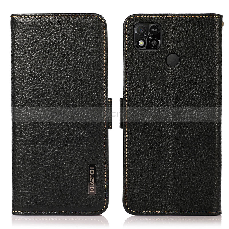 Funda de Cuero Cartera con Soporte Carcasa B03H para Xiaomi POCO C3 Negro