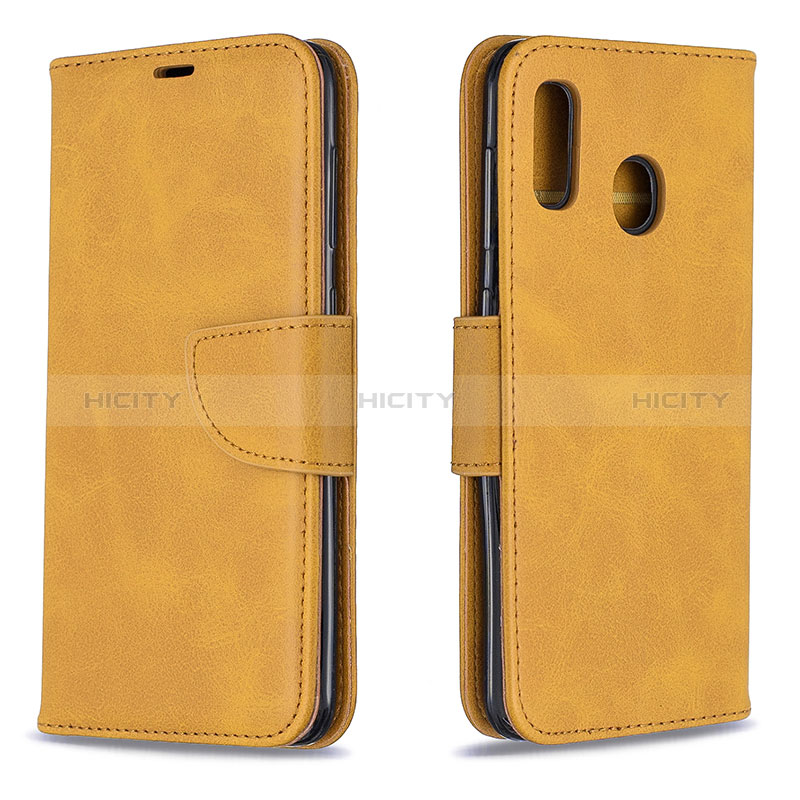 Funda de Cuero Cartera con Soporte Carcasa B04F para Samsung Galaxy M10S Marron Claro