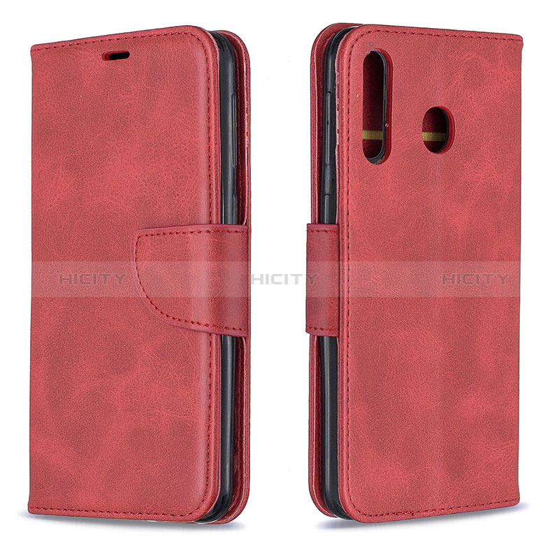 Funda de Cuero Cartera con Soporte Carcasa B04F para Samsung Galaxy M30 Rojo