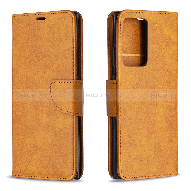 Funda de Cuero Cartera con Soporte Carcasa B04F para Samsung Galaxy Note 20 Ultra 5G Marron Claro