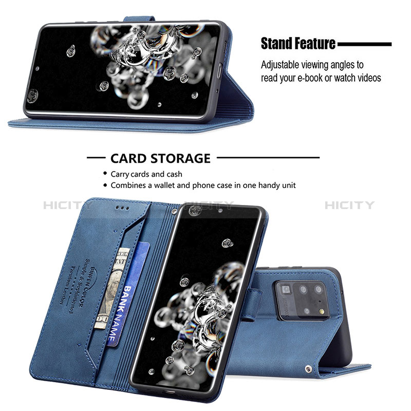 Funda de Cuero Cartera con Soporte Carcasa B05F para Samsung Galaxy S20 Ultra 5G