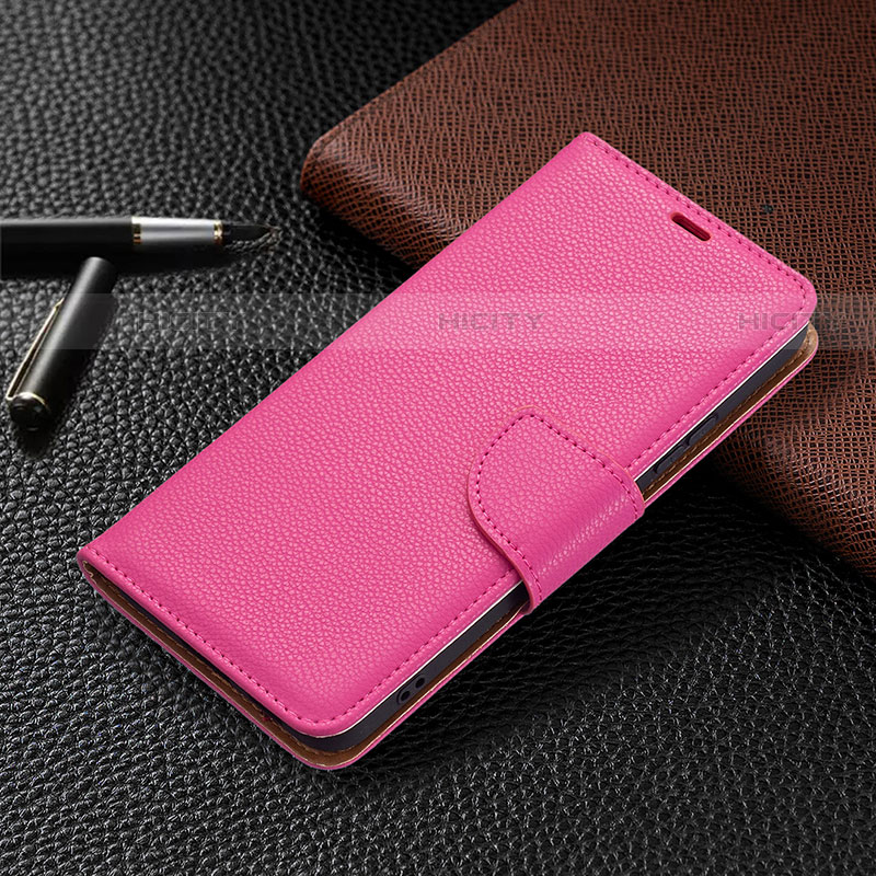 Funda de Cuero Cartera con Soporte Carcasa B05F para Samsung Galaxy S21 Plus 5G Rosa Roja