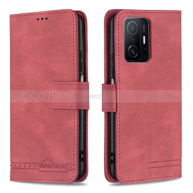 Funda de Cuero Cartera con Soporte Carcasa B05F para Xiaomi Mi 11T 5G Rojo
