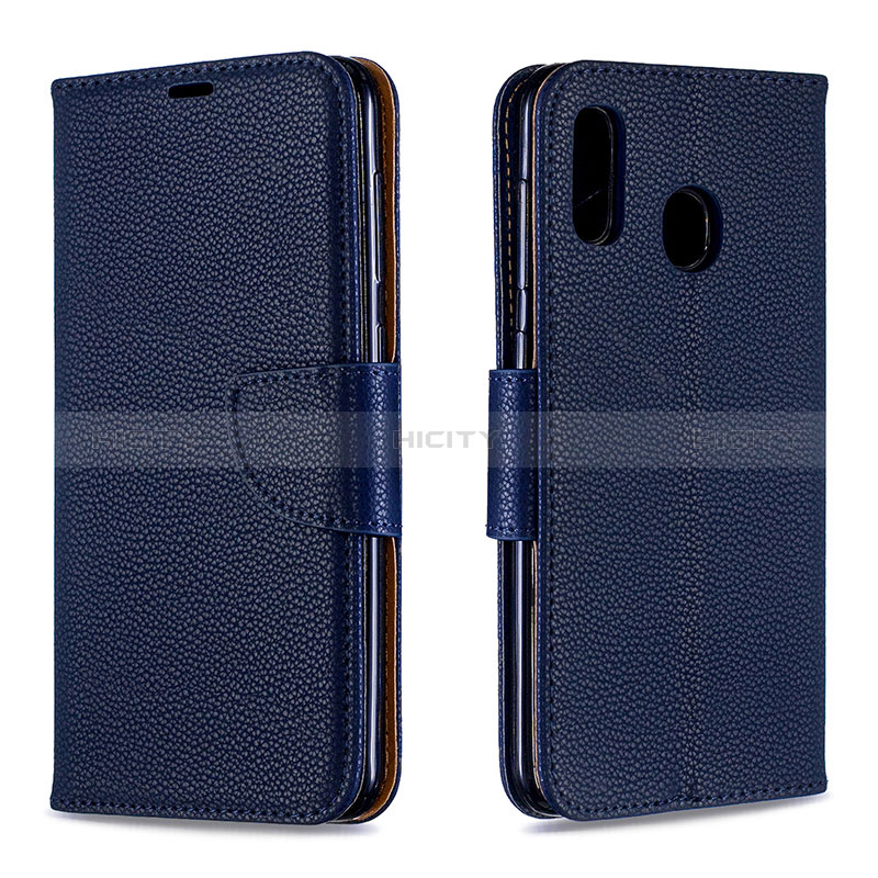 Funda de Cuero Cartera con Soporte Carcasa B06F para Samsung Galaxy M10S Azul