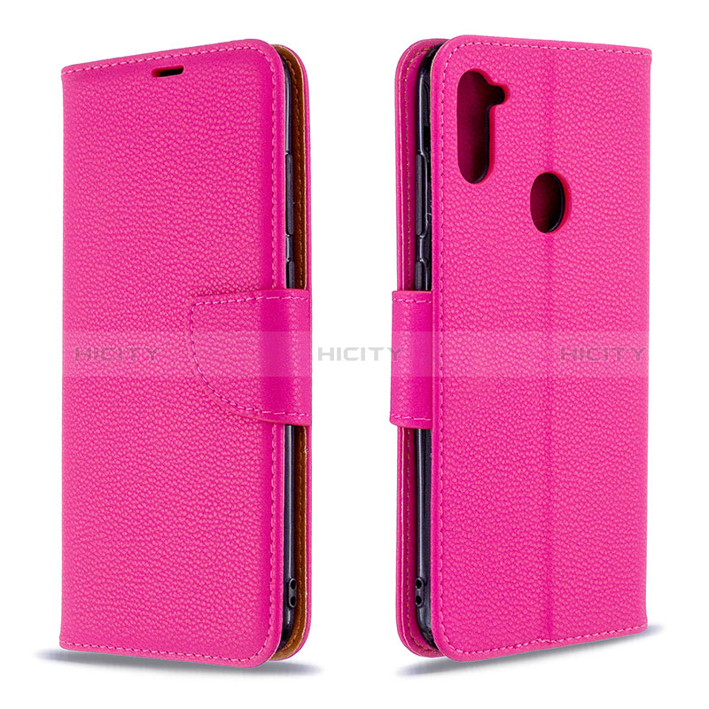 Funda de Cuero Cartera con Soporte Carcasa B06F para Samsung Galaxy M11 Rosa Roja