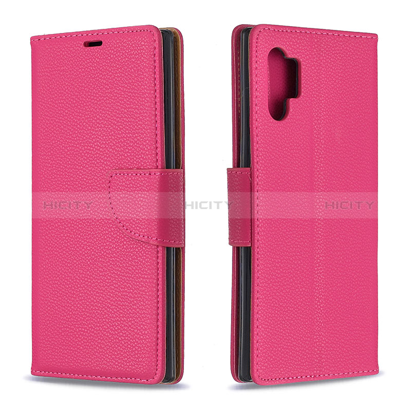 Funda de Cuero Cartera con Soporte Carcasa B06F para Samsung Galaxy Note 10 Plus 5G Rosa Roja