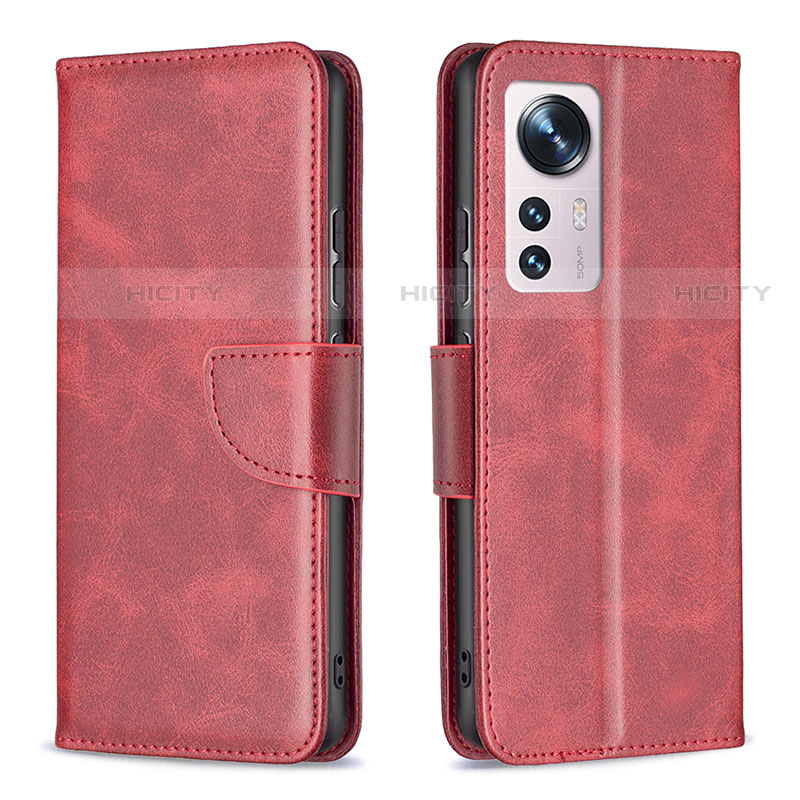 Funda de Cuero Cartera con Soporte Carcasa B06F para Xiaomi Mi 12X 5G Rojo