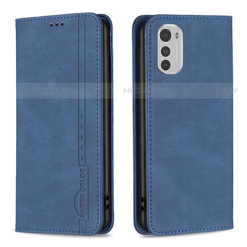 Funda de Cuero Cartera con Soporte Carcasa B07F para Motorola Moto E32s Azul