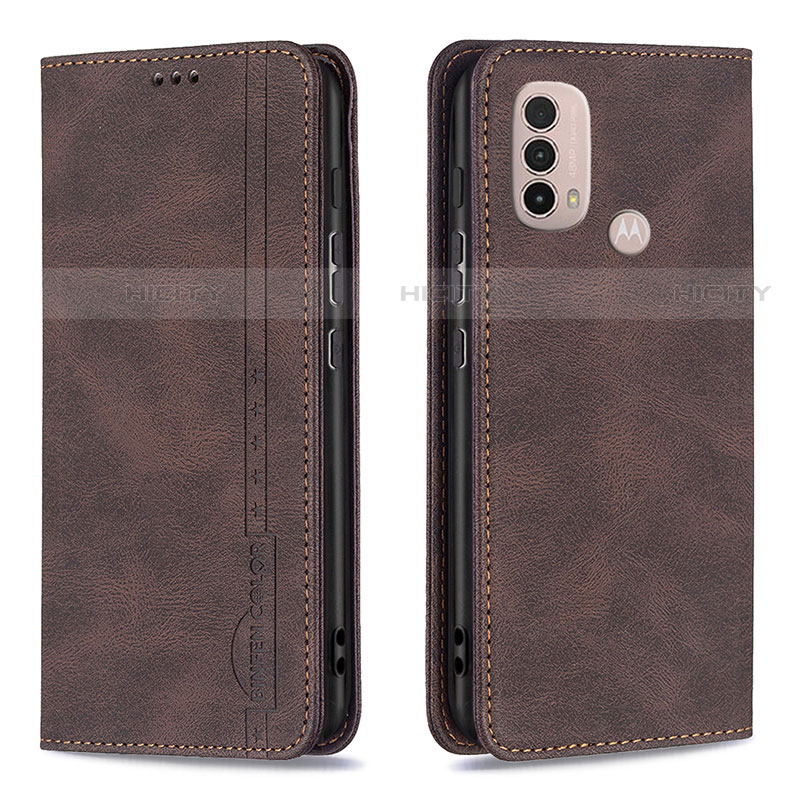 Funda de Cuero Cartera con Soporte Carcasa B07F para Motorola Moto E40 Marron