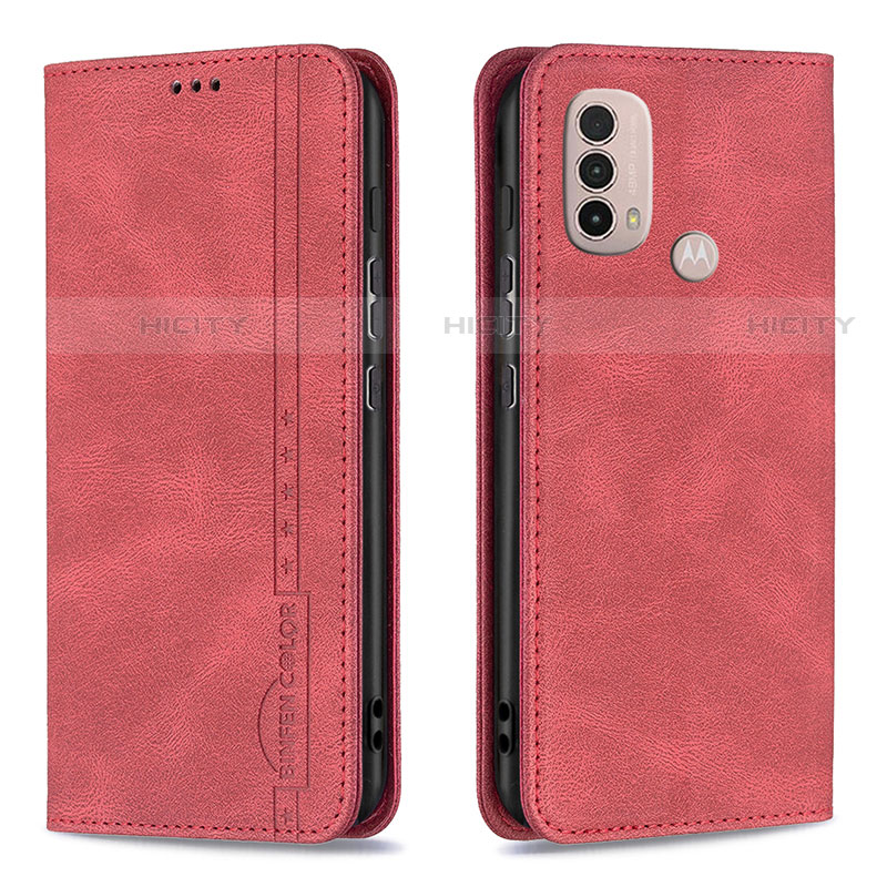 Funda de Cuero Cartera con Soporte Carcasa B07F para Motorola Moto E40 Rojo