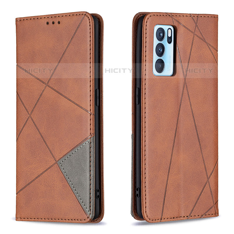 Funda de Cuero Cartera con Soporte Carcasa B07F para Oppo Reno6 Pro 5G India