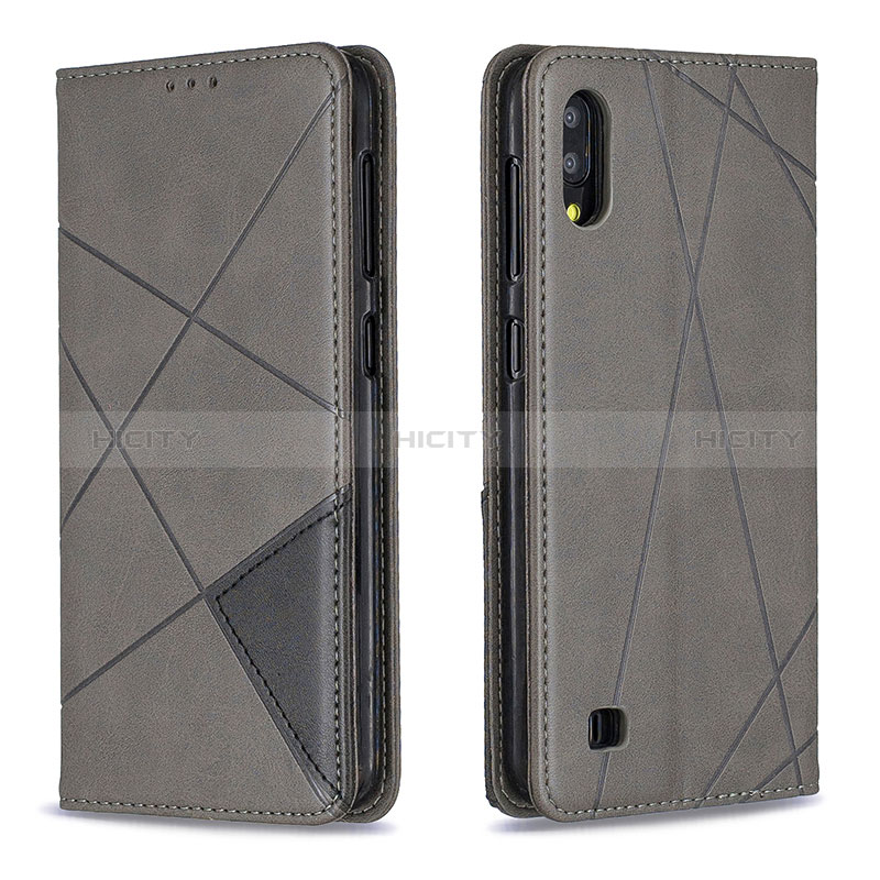 Funda de Cuero Cartera con Soporte Carcasa B07F para Samsung Galaxy M10 Gris