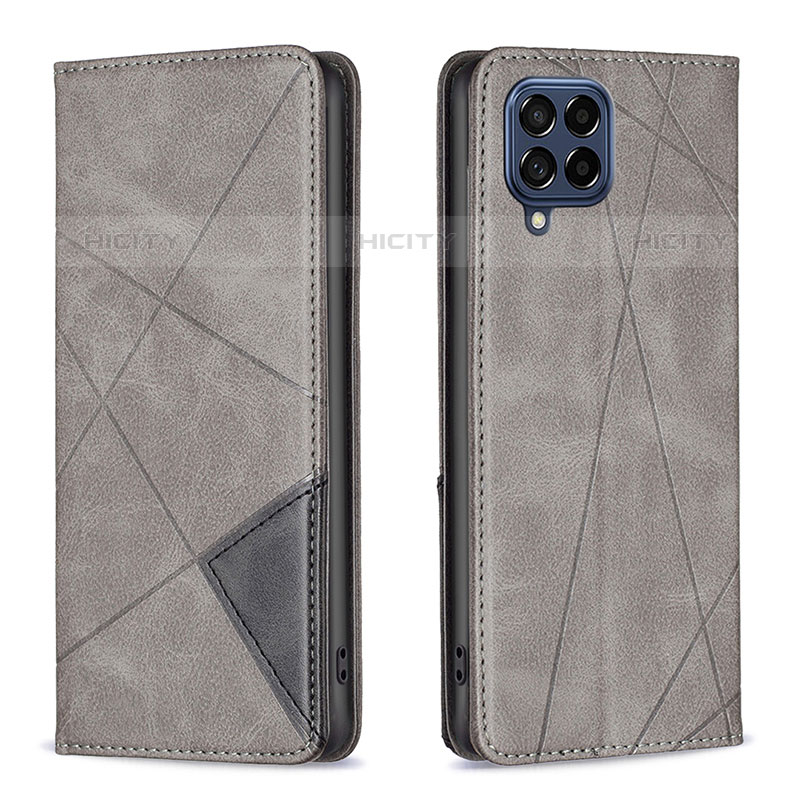 Funda de Cuero Cartera con Soporte Carcasa B07F para Samsung Galaxy M53 5G Gris