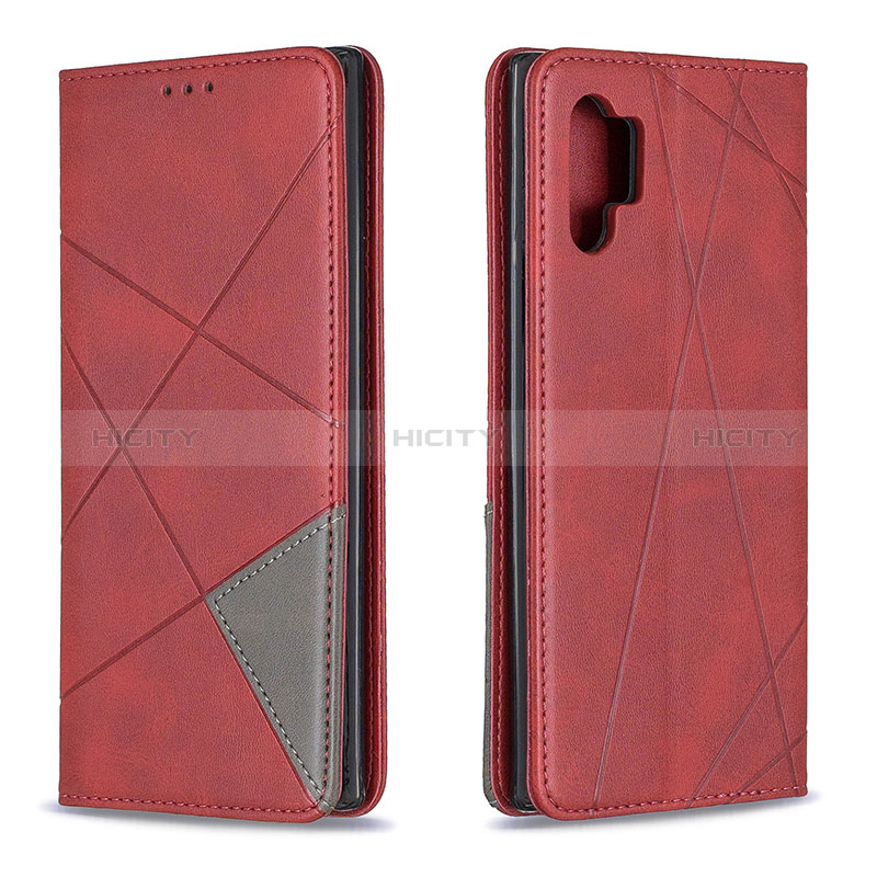 Funda de Cuero Cartera con Soporte Carcasa B07F para Samsung Galaxy Note 10 Plus 5G Rojo