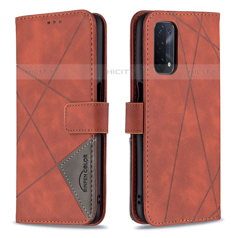 Funda de Cuero Cartera con Soporte Carcasa B08F para OnePlus Nord N200 5G Naranja