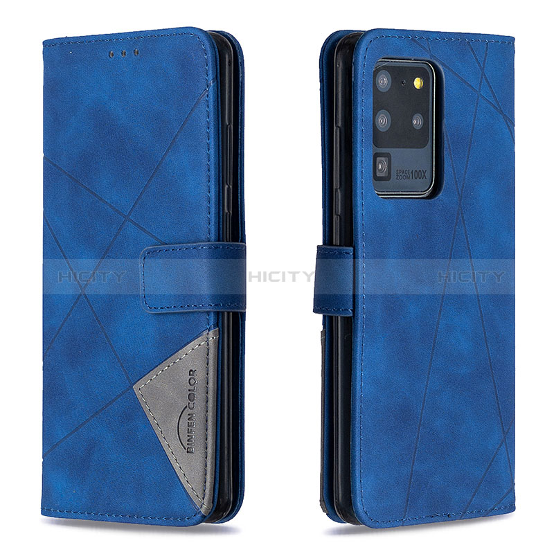 Funda de Cuero Cartera con Soporte Carcasa B08F para Samsung Galaxy S20 Ultra Azul
