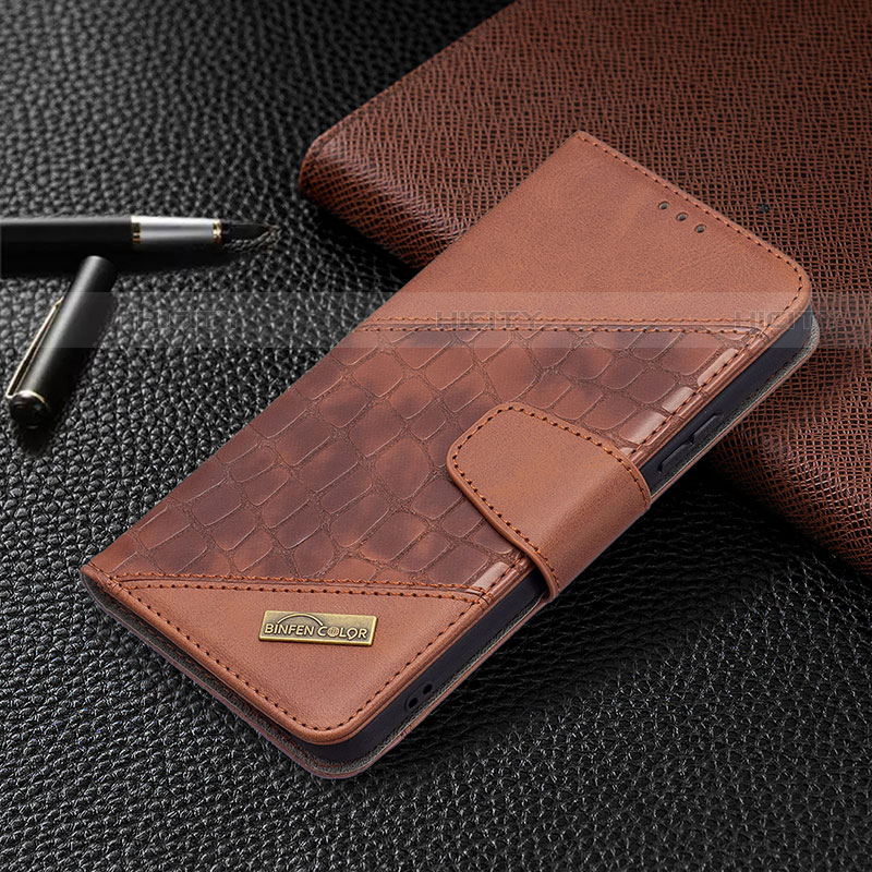 Funda de Cuero Cartera con Soporte Carcasa B08F para Samsung Galaxy S21 Plus 5G Marron