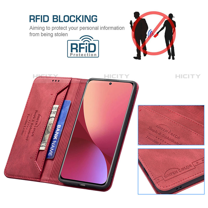 Funda de Cuero Cartera con Soporte Carcasa B09F para Xiaomi Mi 12 Pro 5G