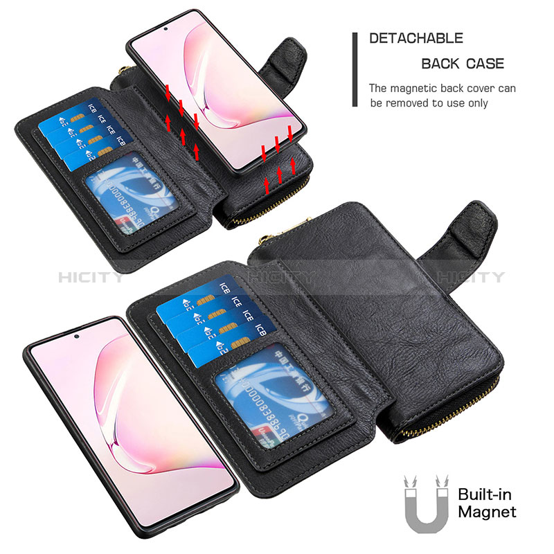 Funda de Cuero Cartera con Soporte Carcasa B10F para Samsung Galaxy A81