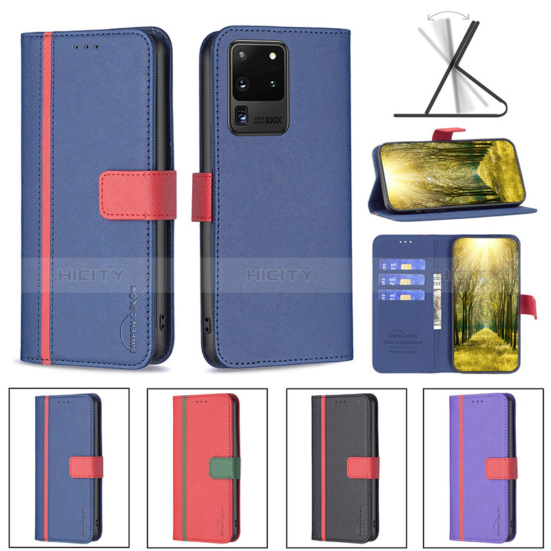 Funda de Cuero Cartera con Soporte Carcasa B13F para Samsung Galaxy S20 Ultra