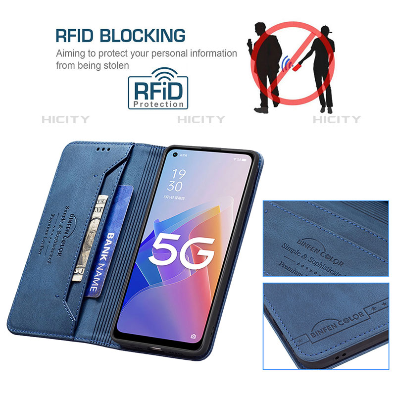 Funda de Cuero Cartera con Soporte Carcasa B15F para Oppo F21s Pro 5G