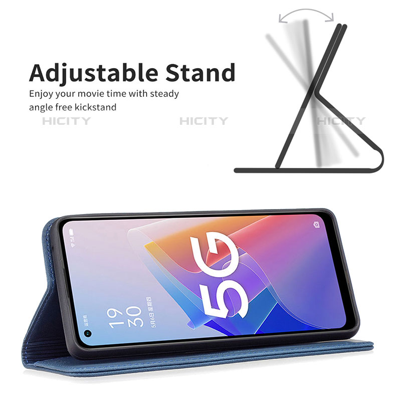 Funda de Cuero Cartera con Soporte Carcasa B15F para Oppo Reno7 Z 5G