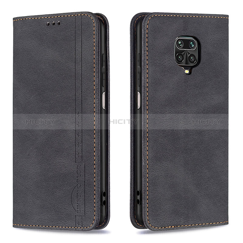 Funda de Cuero Cartera con Soporte Carcasa B15F para Xiaomi Redmi Note 9 Pro Max Negro